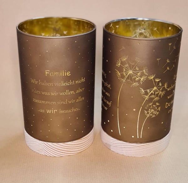 Deko-Licht "Braun" mit Botschaft, LED mit Timer