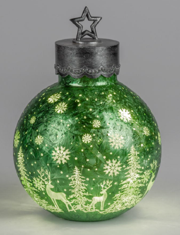 Deko-Kugel - Frosty-Grün, 35cm