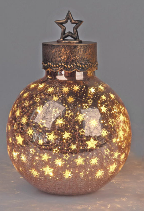 Deko-Kugel "Sterne", Rose-Gold