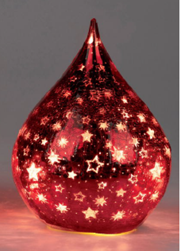 Deko-Tropfen - Sterne-Rot, 16cm