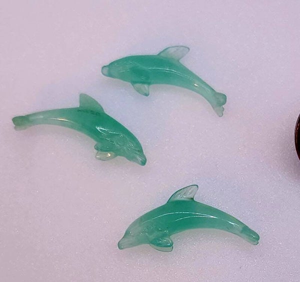 Carved Aventurine Dolphins