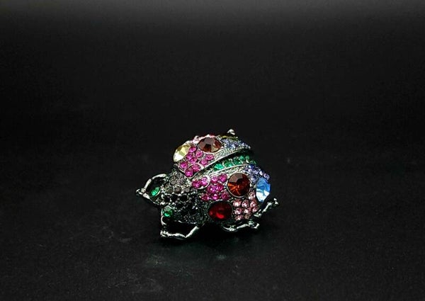Vintage Bling Beetle Pin  ~ Vintage