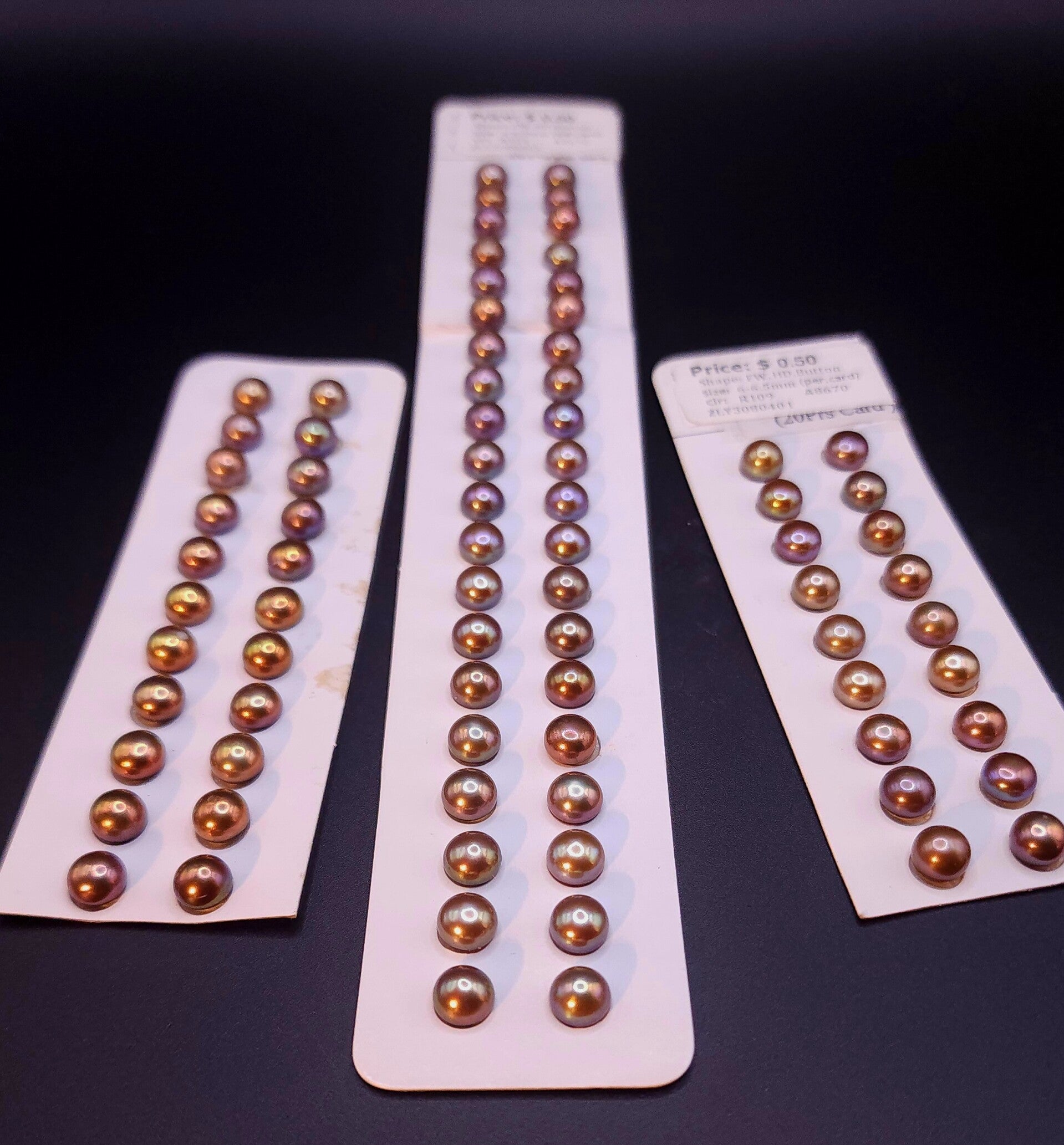 Button Pearls ~ Half-drilled