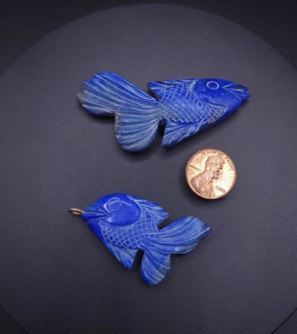 Carved Lapis Lazulli Fish