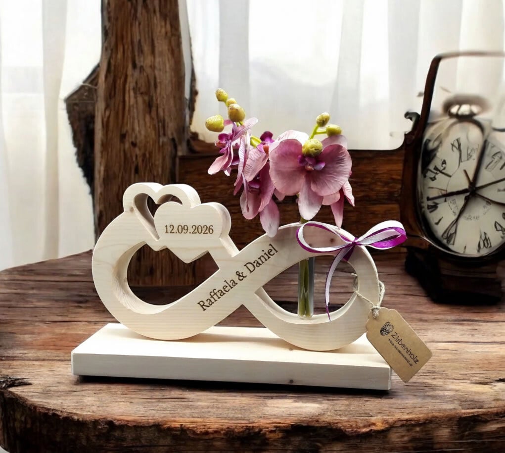 Endlosschleife "Deluxe", mit Vase, inkl. Gravur nach Wunsch!