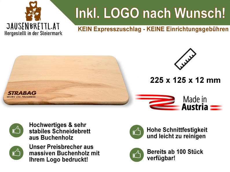 Firmengeschenk Idee: Holz-Schneidebrett mit persönlicher Gravur, nachhaltig und hochwertig