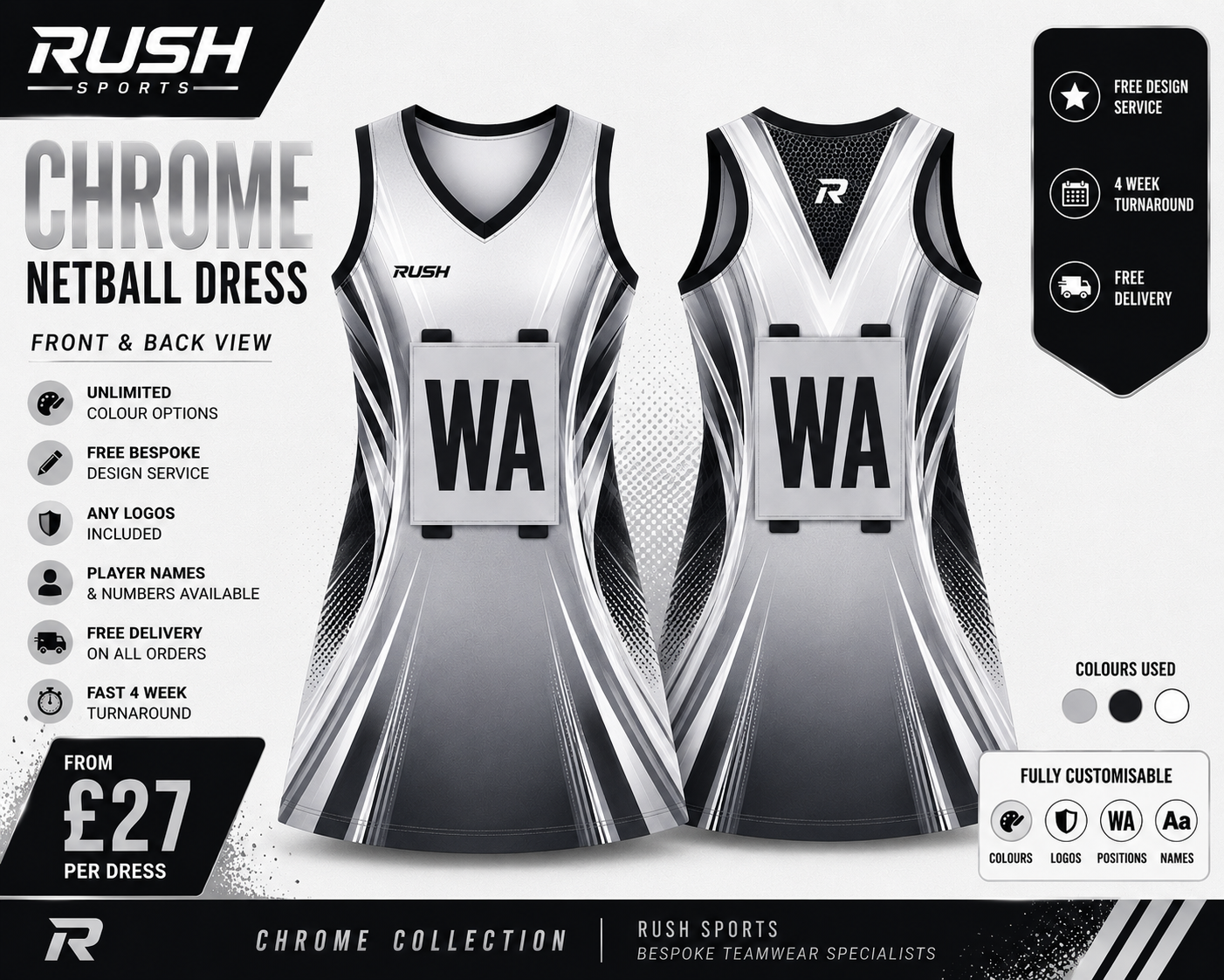 Monochrome netball dress