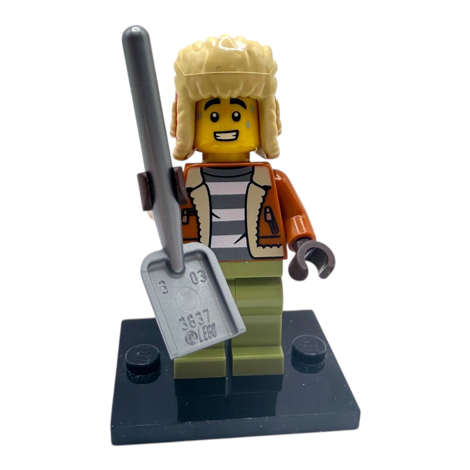 LEGO Legoland Minifigur Mann mit Schaufel selten neu ohne Platte Fellmütze