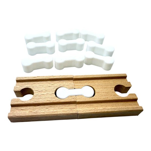 10x Schienen Verbinder Adapter passend f. Brio Ikea Lidl Holzeisenbahn weiß PETG