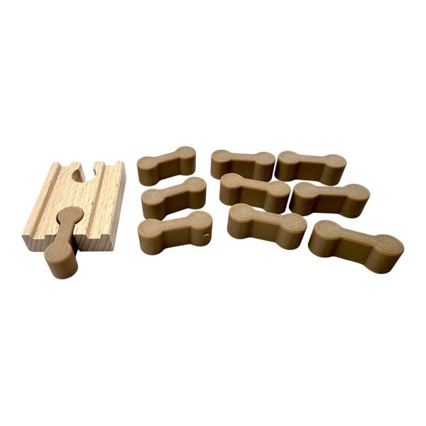 10x Schienen Verbinder Adapter passend f. Brio Ikea Lidl Holzeisenbahn Holzoptik