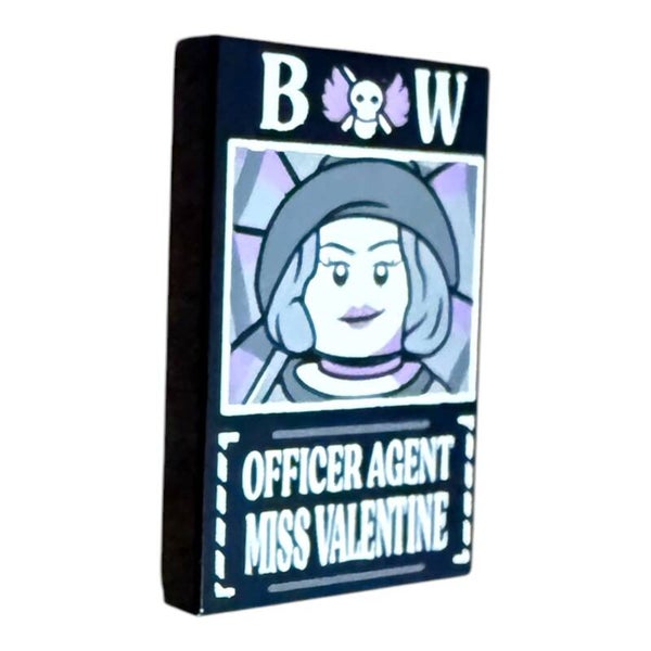 LEGO® One Piece Miss Valentine Steckbrief Poster Fliese 2x3 Officer Agent NEU