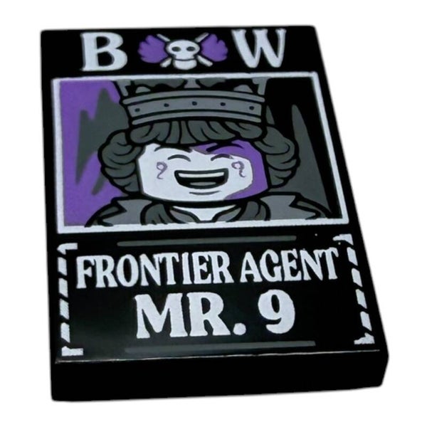 LEGO® One Piece Steckbrief Mr. 9 Poster Fliese 2x3 bedruckt Frontier Agent
