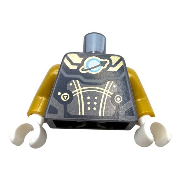 LEGO Space Torso Raumfahrt Planet Logo Minifigur Oberkörper Schwarz Gold