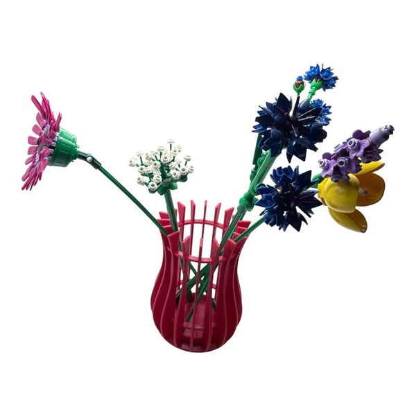 3D Druck offene Vase 15 cm für z.B. LEGO® Botanicals PETG ohne Deko Rot