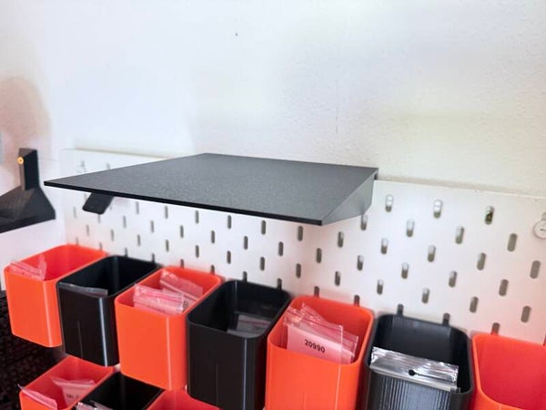Ablage passend für IKEA SKÅDIS 20x19 cm Regal Steckablage Schwarz PETG Pegboard