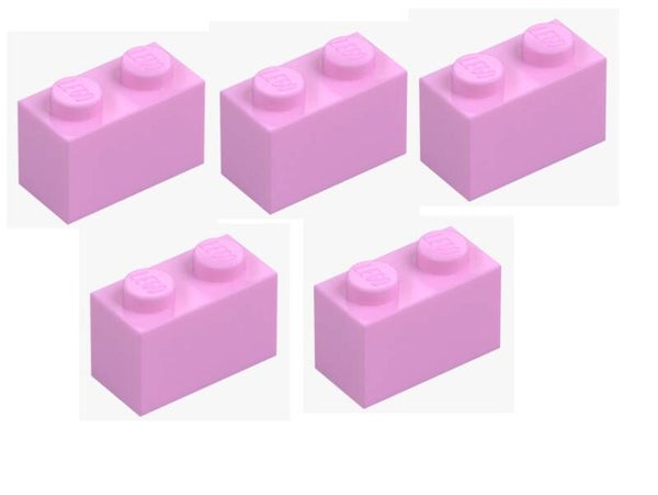 LEGO 5x Stein 1x2 Light Purple Rosa 3004 4517993 Baustein Neu Grundbaustein