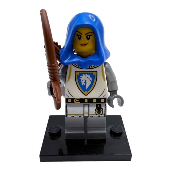 LEGO Ritter Bogenschützin Pferd Wappen Bogen Castle Minifigur MOC Wappen Frau