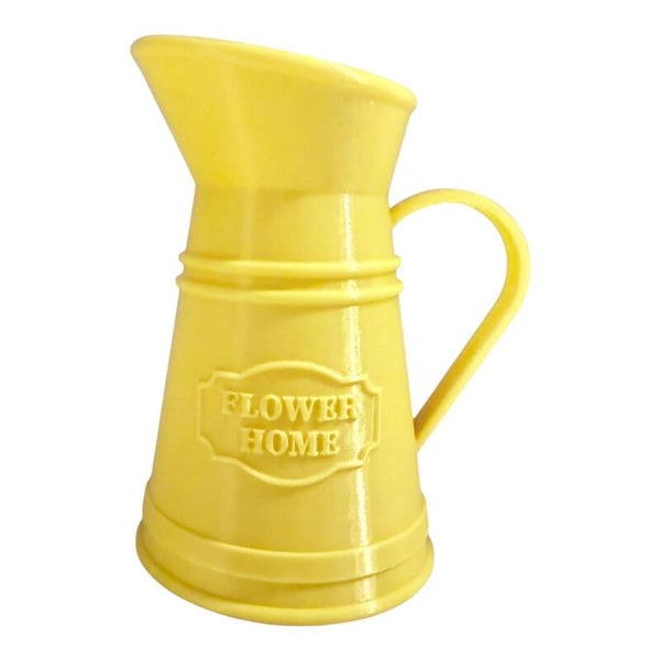 Vintage Gießkanne 3D Druck Gelb – Emaille Look Deko Vase Oldschool Charme