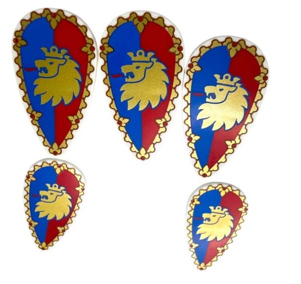 LEGO® 5x Ritterschild Oval Löwenritter Weiß Schild 6490660 109194 Castle Burg