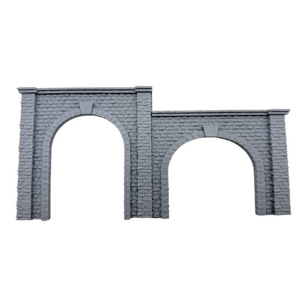 H0 Tunnelportal 1:87 Doppelportal grau 3D Druck Modellbahn landschaftsbau Tunnel
