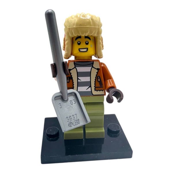 LEGO Legoland Minifigur Mann mit Schaufel selten neu ohne Platte Fellmütze