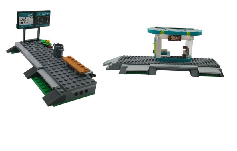 LEGO® City Eisenbahn 2x Bahnsteig Coffee-Shop & Ticketautomat 60423 Haltestelle