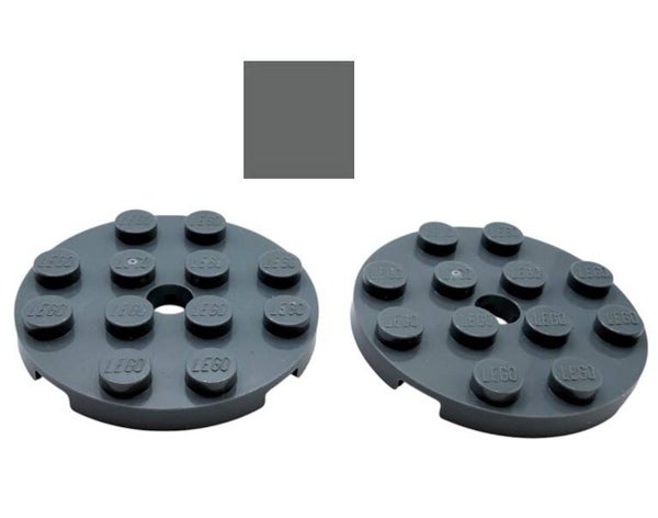 Lego® 2x Runde Platte 4x4 Dark Stone Grey | 60474 | 4528323 dunkel Grau Plate