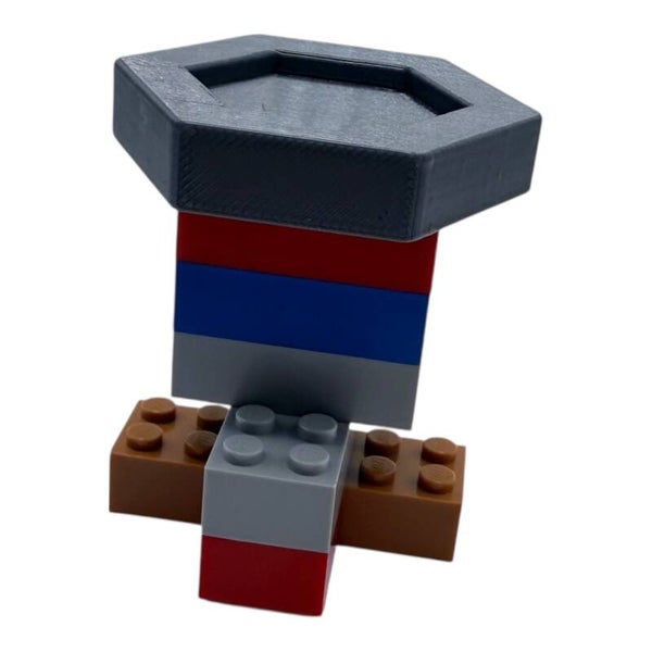 3D Adapter LEGO® auf Gravitrax Platte starke Klemmkraft Umbau Grau Metallic