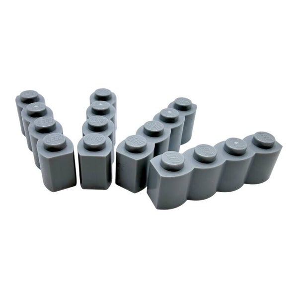 LEGO® 4x Palisadenstein 1x4 Medium Stone Grey 30137 Neu Stein modifizert grau