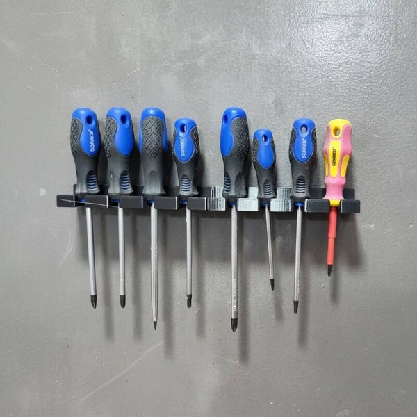 Schraubendreher Halter Wand 8er Set 2x PETG Werkzeughalter schwarz Wandhalterung