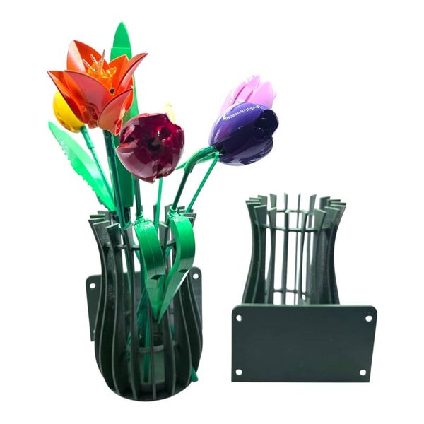 2x Wandvase z.B Lego Botanicals Blumen Wandhalter Grün Trockenblumen Wanddeko