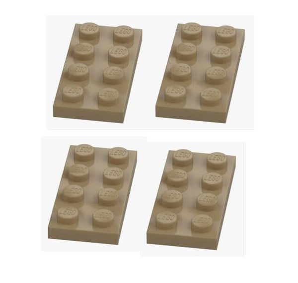 LEGO 4x Platte 2x4 Sand Yellow Beige 3020 4267874 Plate Ersatzteile NEU