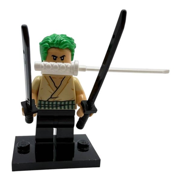 LEGO One Piece Zorro Minifigur mit 3 Schwertern Neu Roronoa Zoro Pirat Manga
