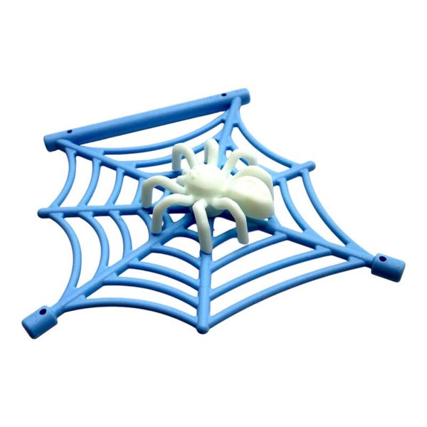 LEGO® Spinnennetz Hellblau mit fluoreszierender Spinne Zubehör Neu Halloween