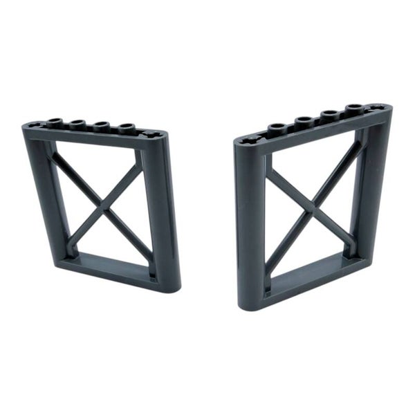 LEGO 2x Stütze 1x6x5 Dark Stone Grey 64448 Gitter Technic Diagonalstrebe Grau