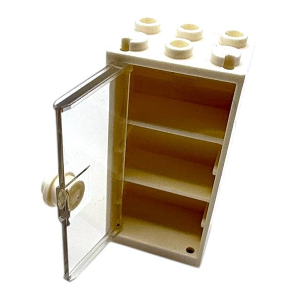 LEGO Schrank 2x3x5 Weiß mit Scheibe und weißer Platte rund 1x1 2656 Möbel