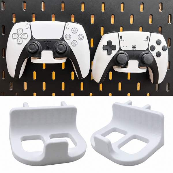 2x Controller Halter passend für IKEA SKADIS PS5 Xbox Gamepad Wandhalter Weiß
