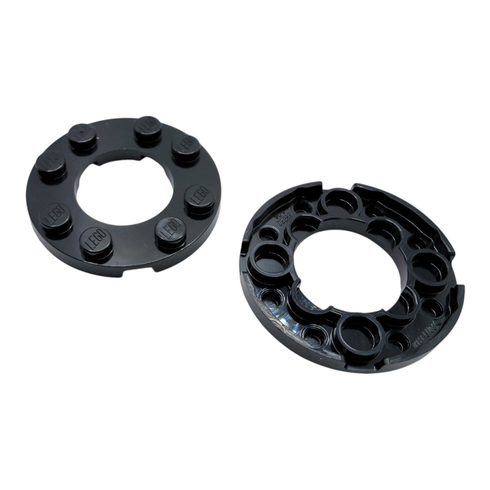 LEGO 2x Runde Platte mit Loch 4x4 schwarz PLATE ROUND 4X4 WITH Ø16MM Hole