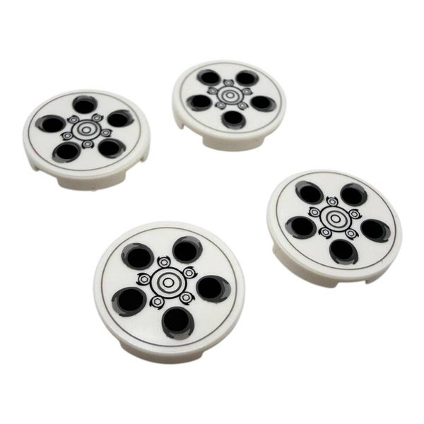 LEGO 4x Fliese rund 2x2 bedruckt Alufelge Speed Champions 6376730 87743 Wheel