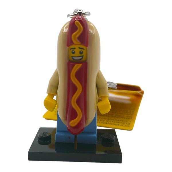 LEGO® Schlüsselanhänger "Hot-Dog" Figur mit Hotdogkostüm Kostüm 853571