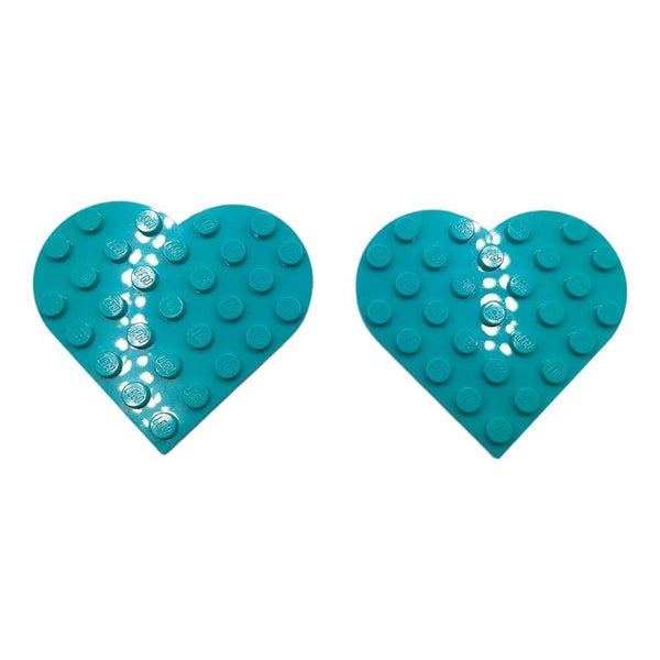 2x Lego® Platte "Herz 6x6 bright bluish green" türkis 6469527 46342