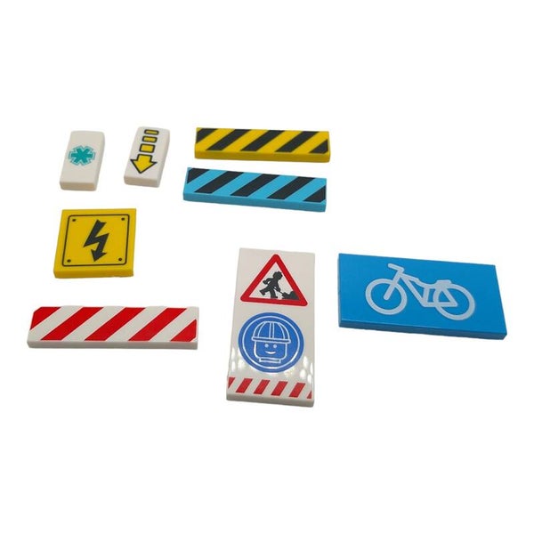 Lego® 8x verschiedene bedruckte Fliese