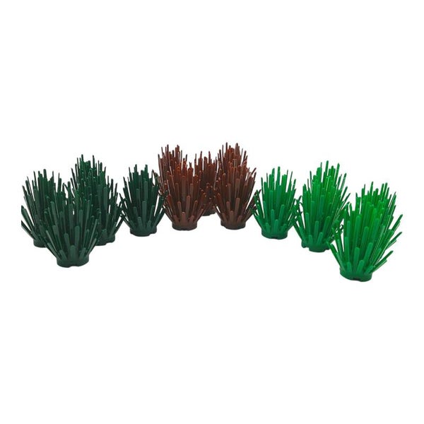 15x Lego® 5x Earth Green, 5x Dark Green und 5x Reddish Braun Busch Büsche 6064