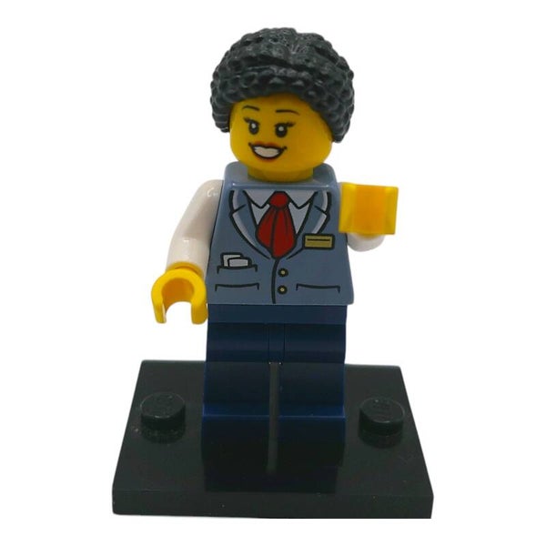 LEGO® City Minifigur "Zugbegleiterin / Schaffnerin mit roter Krawatte und Weste" 60423