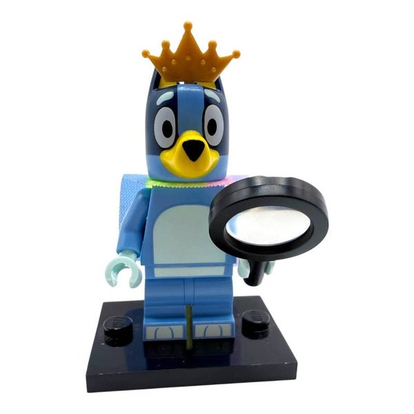 LEGO® Bluey Minifigur Bluey Krone Regenbogenumhang Lupe blu004 aus 11203 Haus