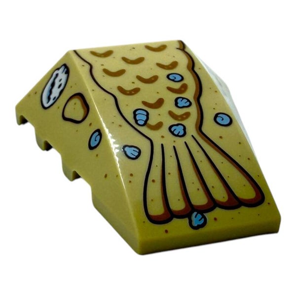 LEGO® Bluey Felsen Meerjungfrau Flosse bedruckt 4x4 Tan Original bedruckt