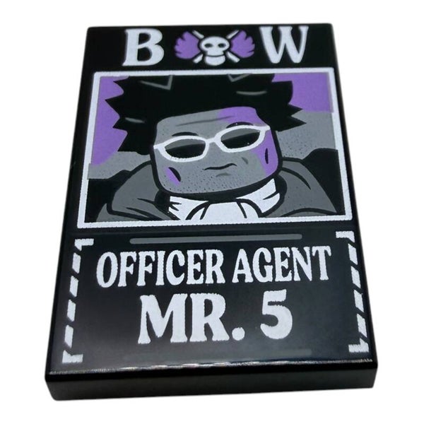 LEGO® One Piece Steckbrief Mr. 5 Poster Fliese 2x3 bedruckt Officer Agent