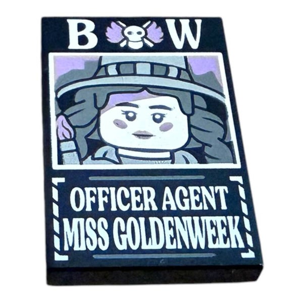 LEGO® One Piece Miss Goldenweek Steckbrief Poster Fliese 2x3 Officer Agent NEU