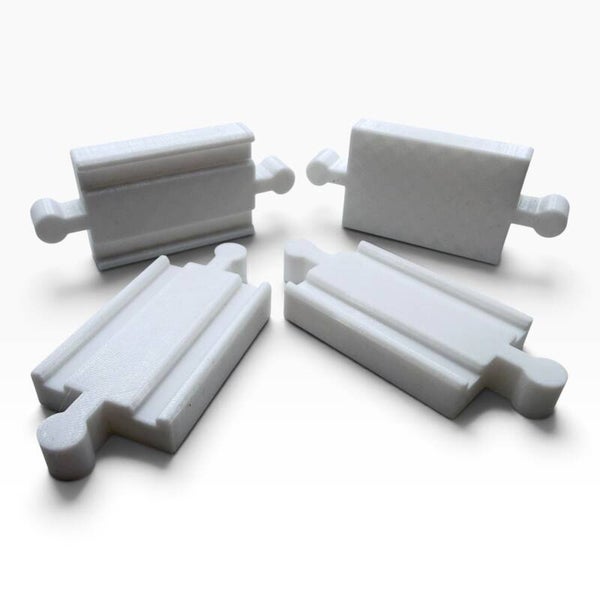 4x Schienen Verbinder Adapter für BRIO IKEA Lidl Holzeisenbahn Weiß PETG Male