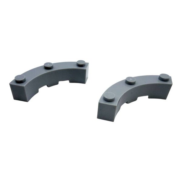LEGO 2x Bogenstein 4x4 Viertelkreis Medium Stone Grey 48092 Macaroni 4x4x1 grau